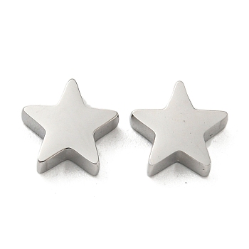 304 Stainless Steel Charms, Star Charm, Stainless Steel Color, 8x8x3mm, Hole: 1.8mm