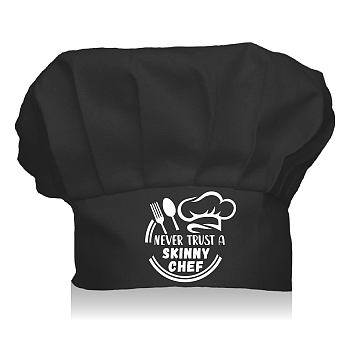 Custom Cotton Chef Hats, Black Hat, White Pattern, Tableware, 67x67mm