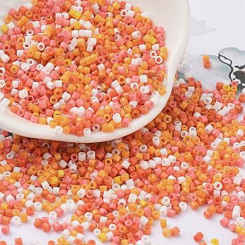 Baking Paint Glass Seed Beads, Cylinder, Light Salmon, 2x1.5mm, Hole: 1mm, about 50398pcs/pound