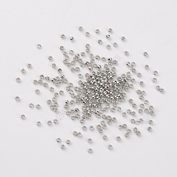 Brass Crimp Beads, Cadmium Free & Lead Free, Platinum, 2mm, Hole: 1.2mm