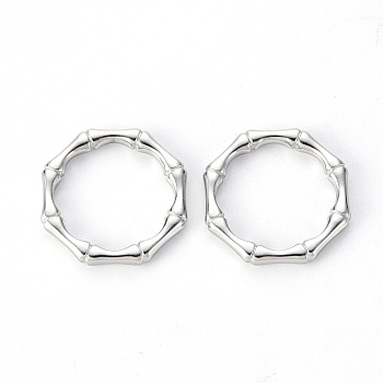 304 Stainless Steel Linking Rings, Octagon Ring, Stainless Steel Color, 20.5x19.5x2.5mm, Inner Diameter: 15mm