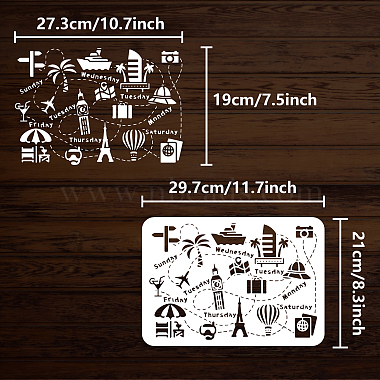 Plastic Drawing Painting Stencils Templates(DIY-WH0396-483)-2