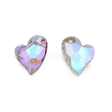 Lilac Heart Glass Pendants