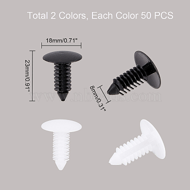 Ahademaker 100 Stück 2 Farben Nylon-Nieten(FIND-GA0002-51)-2