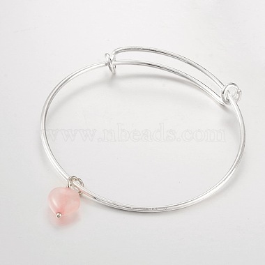 Adjustable Silver Color Plated Brass Charm Bangles(BJEW-JB02101)-2