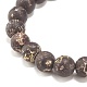 Bracelets de perles extensibles en agate naturelle ronde(BJEW-JB08196-04)-4