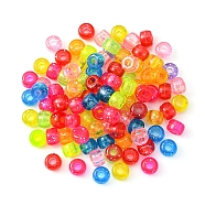 Plastic Beads, with Glitter Powder, Rondelle, Mixed Color, 9x6mm, Hole: 3.5mm(KY-YW0001-36)
