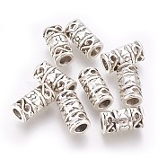 Tibetan Style Alloy Beads, Column, Cadmium Free & Nickel Free & Lead Free, Antique Silver, 12x6mm, Hole: 3.5mm(LF0856Y-NF)