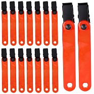 Plastic Reflective Trail Markers, with Iron Clamps, Tree Marker Straps for Hunting, Hiking, Running, Orange Red, 103x13.5x1mm, 12pcs/set(AJEW-WH0299-52)