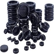 Rubber Coil Protector, Flat Round, Black, 10~32x5~9mm, 170pcs/box(KY-WH0237-34)