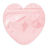 Heart Shaped Plastic Packaging Yinyang Zip Lock Bags, Top Self Seal Pouches, Pink, 10x10x0.15cm, Unilateral Thickness: 2.5 Mil(0.065mm)(OPP-D003-02B)