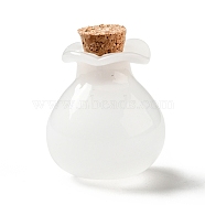 Lucky Bag Shape Glass Cork Bottles Ornament, Glass Empty Wishing Bottles, DIY Vials for Pendant Decorations, White, 2.5cm(AJEW-A039-02E)