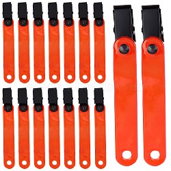 Plastic Reflective Trail Markers, with Iron Clamps, Tree Marker Straps for Hunting, Hiking, Running, Orange Red, 103x13.5x1mm, 12pcs/set(AJEW-WH0299-52)