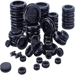 Rubber Coil Protector, Flat Round, Black, 10~32x5~9mm, 170pcs/box(KY-WH0237-34)