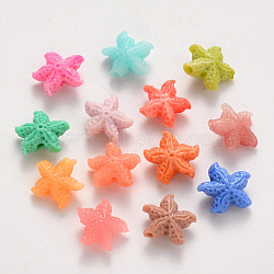 Synthetic Coral Beads, Dyed,  Starfish/Sea Stars, Mixed Color, 10x11x5.5mm, Hole: 1.4mm(CORA-R018-09)