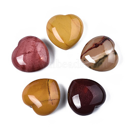 Natural Mookaite Beads, No Hole, for Wire Wrapped Pendant Making, Heart, 29.5~30x30x14~15mm(G-N0325-11-02)