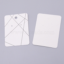 Paper Display Cards, Jewelry Set Display Cards, Rectangle, White, 72x51x0.5mm, Hole: 1.5mm and 6mm(CDIS-TAC0004-04A)