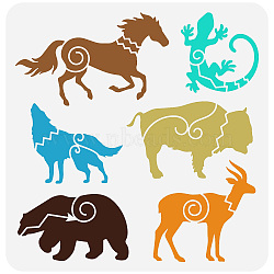 PET Hollow Out Drawing Painting Stencils, for DIY Scrapbook, Photo Album, Animal Pattern, 30x30cm(DIY-WH0391-0303)