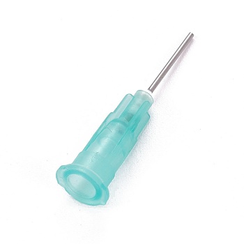 Plastic Fluid Precision Blunt Needle Dispense Tips, Pale Turquoise, 7.5x6.5x30.5mm, Inner Diameter: 4mm, Pin: 0.8mm