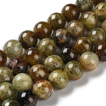 Natural Green Garnet Beads Strands, Round, 8mm, Hole: 1mm, about 49pcs/strand, 15.16''(38.5cm)