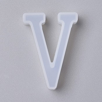 Silicone Molds, Resin Casting Molds, For UV Resin, Epoxy Resin Jewelry Making, Whiter, Letter.V, 4.1x2.7x1.1cm