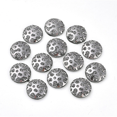 12mm DarkGray Flat Round Resin Cabochons