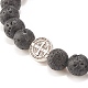 Natural Lava Rock Stretch Bracelet with Alloy Cross Coin(BJEW-JB08192-03)-4