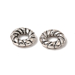 Tibetan Style Alloy European Beads, Large Hole Beads, Twist Ring, Antique Silver, 10x2.5mm, Hole: 4mm, about 1204pcs/1000g(AL-CBA3B63-33AS)