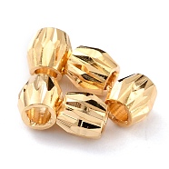Brass Beads, Long-Lasting Plated, Bicone, Real 24K Gold Plated, 4mm, Hole: 1.8mm(KK-O133-012A-G)
