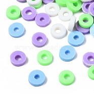 Handmade Polymer Clay Beads, Heishi Beads, Disc/Flat Round, Mixed Color, 4x0.5~1.5mm, Hole: 1.5mm, about 66600pcs/1000g(CLAY-N011-40-14)