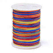 Segment Dyed Polyester Thread, Braided Cord, Colorful, 0.4mm, about 16.4 yards(15m)/roll(NWIR-I013-D-06)