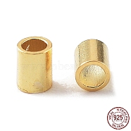 925 Sterling Silver Spacer Tube Beads, Column, Golden, 2x1.5mm, Hole: 1mm, about 588pcs(10g)/bag(STER-Z006-01C-G)