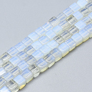Opalite Beads Strands, Cube, 6~6.5x6~6.5x6~6.5mm, Hole: 1mm, about 65pcs/strand, 16.1 inch(G-S357-G15)