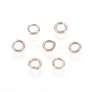 304 Stainless Steel Open Jump Rings, Rose Gold, 20 Gauge, 4x0.8mm, Inner Diameter: 2.5mm(STAS-O098-01RG-11)