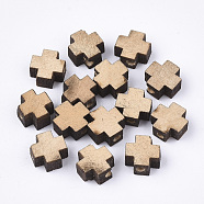 Natural Wooden Beads, Cross, Navajo White, 8x8x4mm, Hole: 1.6mm(WOOD-S050-42A-03)