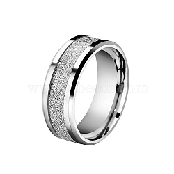 Stainless Steel Finger Ring for Men, Stainless Steel Color, US Size 6(16.5mm)(PW-WGD358B-01)