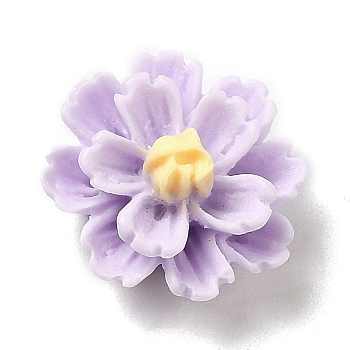 Opaque Resin Cabochons, 3D Flower, Plum, 11.5x6.5mm