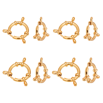 304 Stainless Steel Spring Ring Clasps, Ring, Golden, 12.5~16x4mm, Hole: 2.5mm, 6pcs/box
