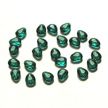 Imitation Austrian Crystal Beads, Grade AAA, Faceted, teardrop, Teal, 12x9x3.5mm, Hole: 0.9~1mm