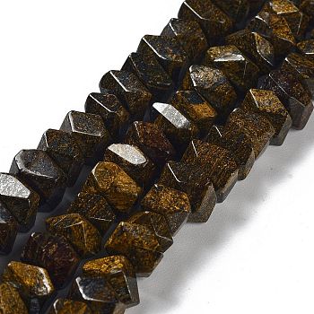 Natural Bronzite Beads Strands, Nuggets, Faceted, 6~8x10.5~14x8~9.5mm, Hole: 1.2mm, about 57~61pcs/strand, 15.16''~15.39''(38.5~39.1cm)