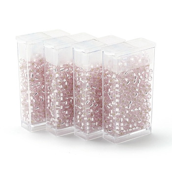 MGB Matsuno Glass Beads, Japanese Seed Beads, 12/0 Silver Lined Glass Round Hole Rocailles Seed Beads, Lavender Blush, 2x1mm, Hole: 0.5mm, about 900pcs/box, net weight: about 10g/box