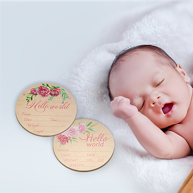 2Pcs 2 Style Single-face Printed Wooden Baby Photo Props(DJEW-WH0600-002)-6