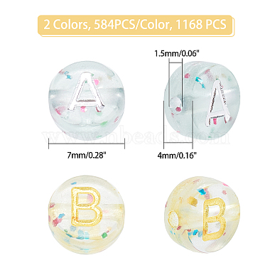 chgcraft 2 couleurs placage perles acryliques transparentes(TACR-CA0001-03)-2