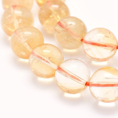 Natural Citrine Beads Strands(G-O166-10-6mm)-3