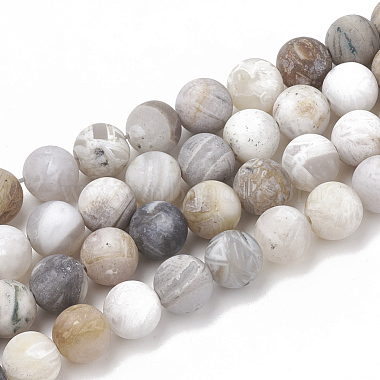 4mm Round Bamboo Leaf Agate Beads