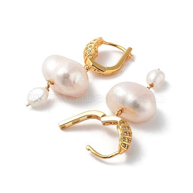 Potato Natural Pearl Hoop Earrings for Women(EJEW-E303-38G)-2