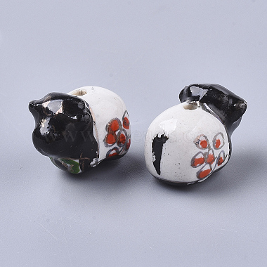 Perles en porcelaine manuelles(PORC-N004-73)-3