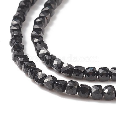 Natural Black Spinel Cube Beaded Necklace for Women(NJEW-JN04111-04)-4