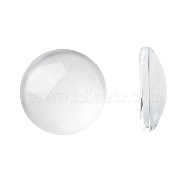 15mm Clear Flat Round Glass Cabochons