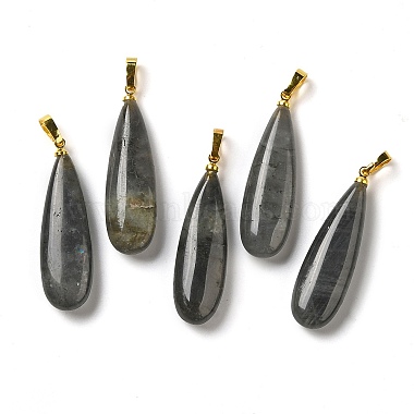 Golden Teardrop Labradorite Pendants